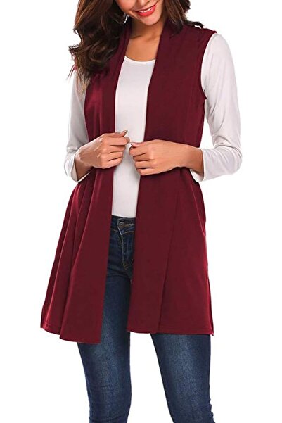 Generic Women Vest Long Coat, Ladies Solid Sleeveless Lightweight Open Front ...