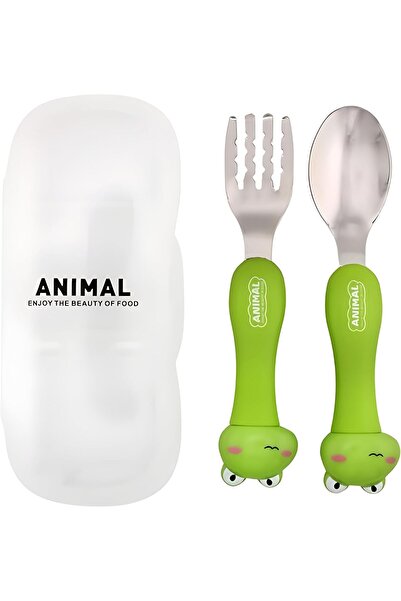 Generic Stainless Steel Kids Cutlery Set with Case for School | BPA Free Todd...