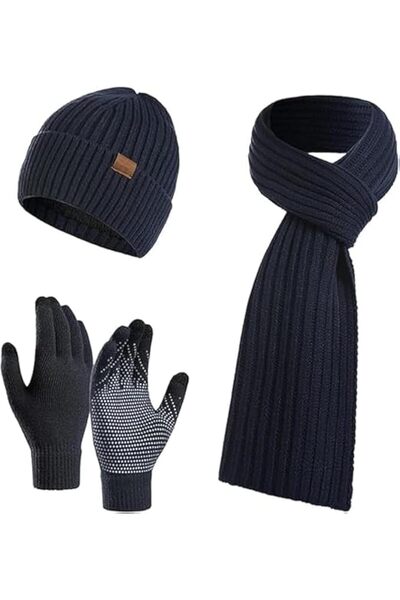 KASTWAVE 3Pcs Winter Beanie Hat Scarf Gloves Set, Set for Men Womens Ski Cap ...