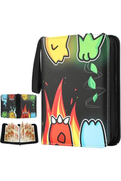 Generic Card Binder 4-Pocket with 50 Removable Sleeves-Can Hold 400 Cards, 3-...