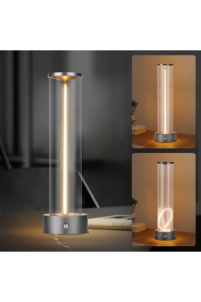 AZONEE مصباح طاولة LED حديث لاسلكي، قابل لإعادة الشحن، قابل للتعتيم، مزود بمس...