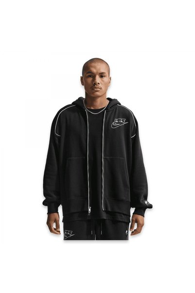 Nike If1274 Air Full-Zip Fleece Hoodie Siyah-Beyaz Erkek Ceket