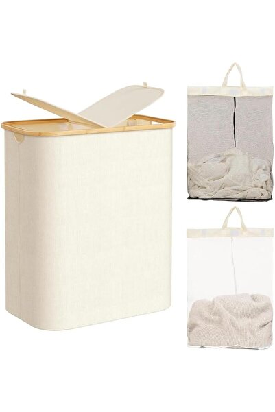 Generic 150L Laundry Hamper with Lid, Foldable Large Landury Basket with Bamb...