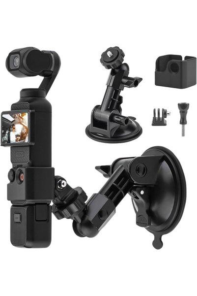 Generic حامل بكأس شفط مناسب لكاميرا DJI Osmo Pocket 3، حامل بكأس شفط لزجاج ال...
