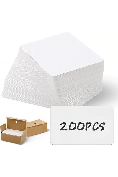Generic 200 Pcs Blank Cards, 3.5×2'' Premium Plain White Kraft Paper Cards wi...