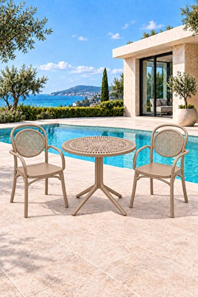 Mesamy VİKTOR MASA SANDALYE TAKIMI Bahçe & Balkon Seti - 2 Sandalye + 1 Masa