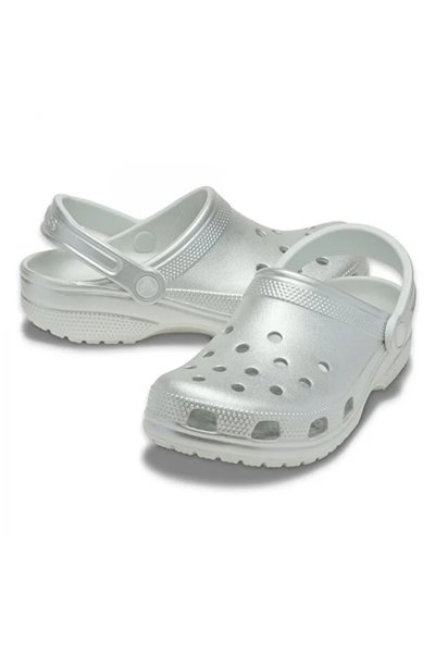 Crocs Classic Tinted Metallic Clog Off-White Unisex Slippers 214010_1Nk