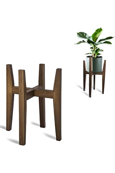 Generic حامل نباتات داخلي، حامل نباتات خشبي قابل للتعديل من الخيزران، حامل أص...