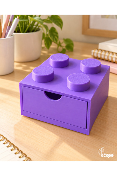 Genel Markalar LEGO Tasarımlı Tek Çekmeceli Masaüstü Düzenleyici Ve Saklama K...