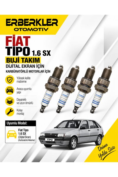 ERBERKLER Fiat Tipo 1.6 SX Buji Takım Dijital Ekran İçin - Karbüratörlü Motor...