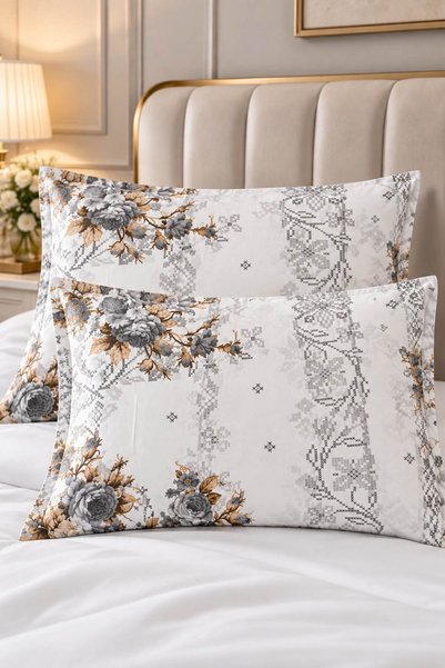 Çt Çeyizci Tekstil 2'li Fermuarlı Pamuklu Yastık Kılıfı 50x70 cm | Yumuşak Do...