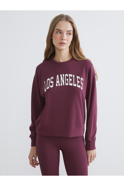 LC Waikiki Alita City Farkıyla Xside Plum Los Angeles Printed Oversize Women'...