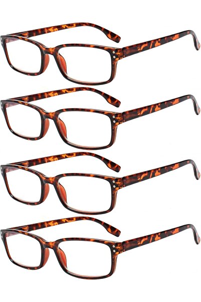 Generic READING GLASSES 4 Pack Spring Hinge Comfort Readers Plastic Includes ...