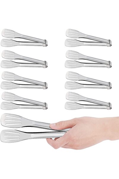 Generic مجموعة من 8 ملاقط للمطبخ، ملاقط للبوفيه، ملاقط تقديم من الفولاذ المقا...