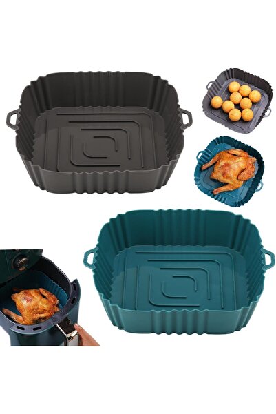 Generic 2Pcs Silicone Air Fryer Liners, Air Fryer Silicone Reusable Liners Sq...