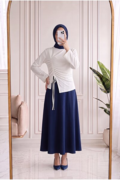 Holehola بلوزة أرمينا بأكمام واسعة ورباطات-SS13231 إكرو