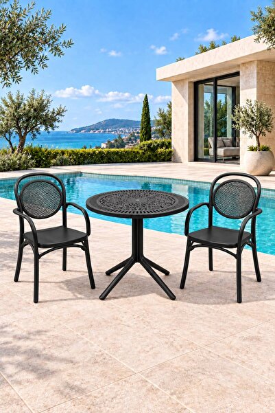 Mesamy VİKTOR MASA SANDALYE TAKIMI Bahçe & Balkon Seti - 2 Sandalye + 1 Masa