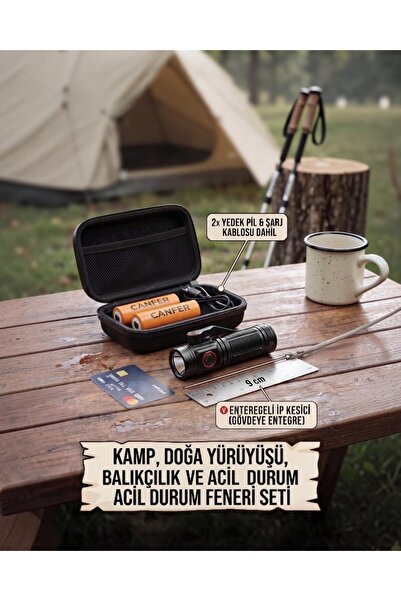 lstri Kamp Karavan Mini cep el feneri Acil Durum Araç 15W Güçlü LED Şarjlı Yedek Pilli Taşıma Çantalı Taşınabilir şarjlı mıknatıslı beyaz led 10000 Lümen