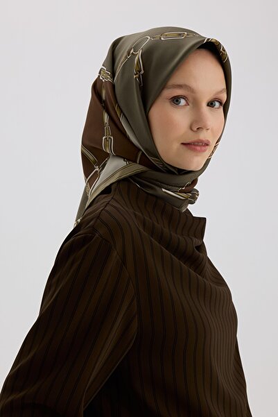 İpekhan Sura Silk Scarf 53007 Dark Khaki Brown