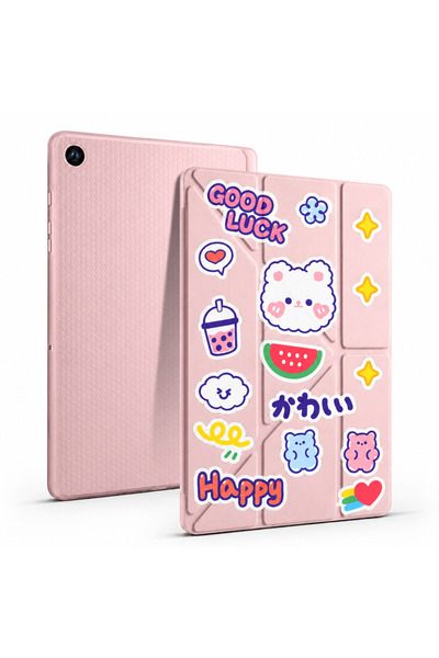 MMP SHOP Samsung Galaxy Tab A11 / Tab A9 Uyumlu Kalem Bölmeli Kawaii Origami ...