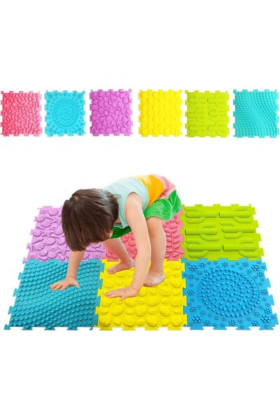 Generic Sensory Mat for Children, Fun Rainbow Set of Sensory Mat Assorted Pat...