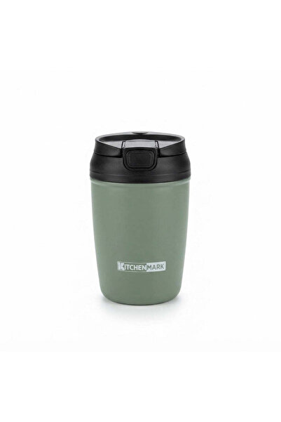 AKDC Kitchenmark Travel Mug - 350ml - Sage Green / Red