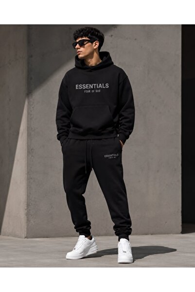 Vordevia Unisex Women's and Men's Printed 3-Yarn Hooded Top and Bottom Tracks...