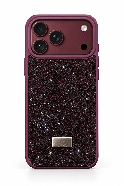 WANNA PROTECT iPhone 17 Pro Max / 18 Pro Max Uyumlu Elmas Taşlı Işıltılı İçi ...