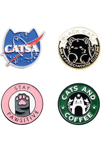 Generic Cats Club Enamel Pin Cat Planet Coffee Paw Brooch Pins Badge Cute Kit...