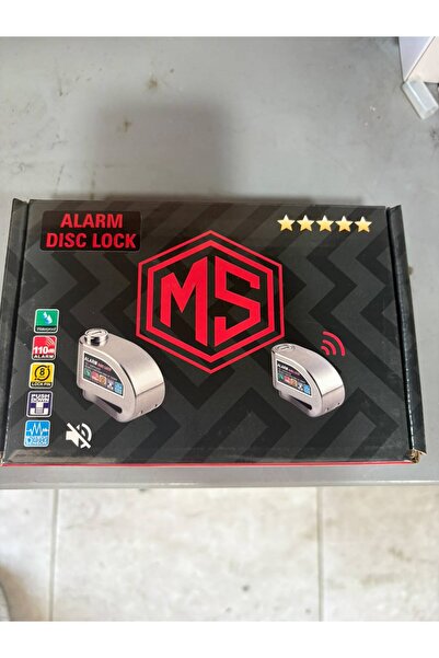 Çift Fonksiyonlu Alarmlı Alarmsız Motosiklet Disk Kilidi 110 dB Şok Sensörlü Krom Gri