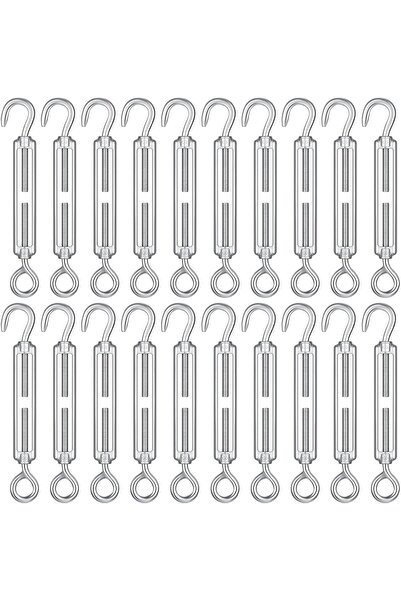 Generic 20 Pcs M5 Hook and Eye Stainless Steel Turnbuckle, Heavy Duty Cable T...