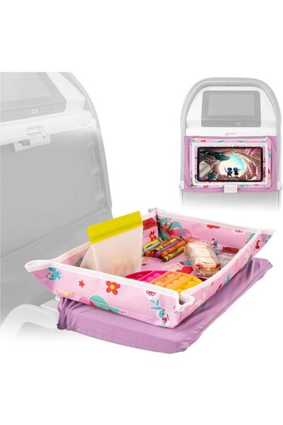 Generic Reusable Kids Tray Table Cover, Adjustable Airplane Tray Cover, Pocke...