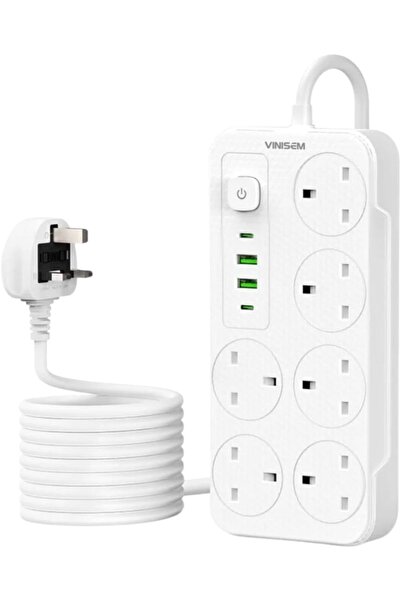 Generic Universal Power Extension Cord - 4 Power Sockets, 2 USB 2 type C Slot...