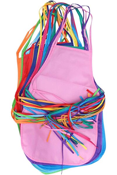 Generic 12pcs Kids Aprons Washable Painting Aprons Non-woven Art Aprons for D...
