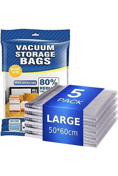 Generic Vacuum Bags for Travel, 5 Pack Compression Packing Seal Bag for Lugga...