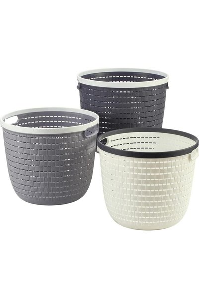 Generic Elegant Round Storage Basket Set - 3 Piece 31x26.5cm Multicolor Bins ...
