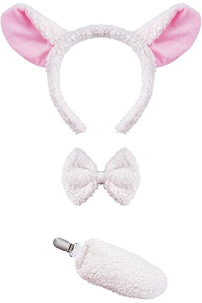 Generic 3PCS Lamb Costume Set, Fluffy Sheep Ears Headband with Adjustable Bow...