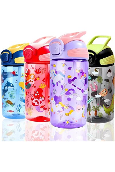 Generic PBA-Free 550ml/600ml Kids Water Bottle with Straw–Leakproof Drinking ...