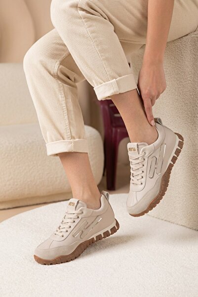 Stilbagshoes Arvo Rubber Sole Imported Material Women's Sneakers Beige