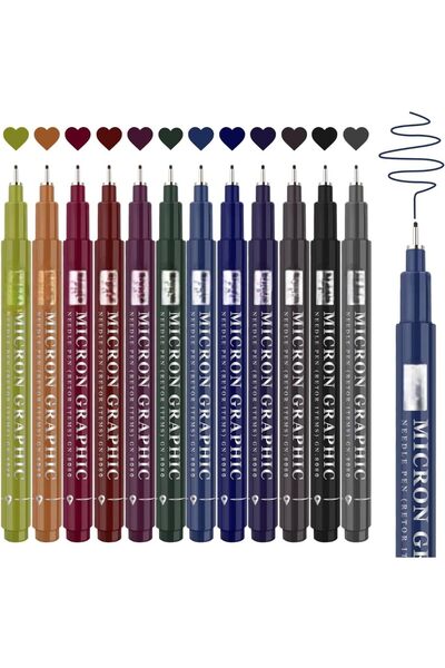 Generic 12Pcs Journal Planner Pens, Coloured Fineliner Set, Vintage Colours F...