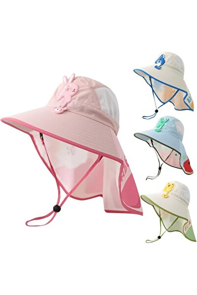 KASTWAVE Kids Beach hat, Kids Sun Hat Extra Wide Brim Neck Flap Adjustable, B...