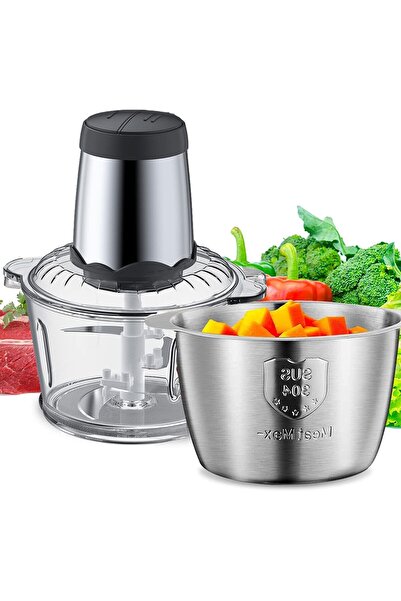 Generic Food Processor, Electric Food Chopper with 2 Bowls 3L, Meat Grinder w...