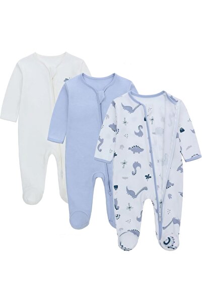 Generic 3PCS Set Newborn Zipper Baby Rompers 100% Cotton Onesies Kids pajamas...