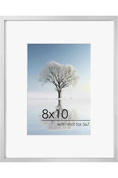 Generic إطار صور FLYJOE مقاس 8×10 - إطار معدني مع ورق تبطين مقاس 5×7 |   إطار...
