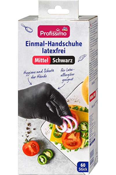 OEM Disposable latex-free gloves medium black, 60 pcs