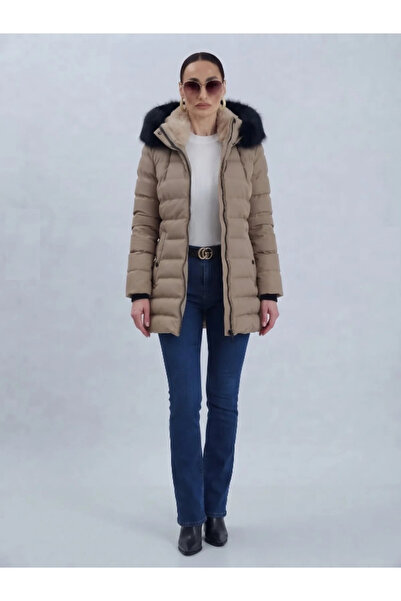 PIQUE Women's Fur Hooded Inflatable Coat Yasmin