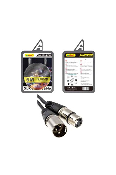 OEM Andowl Καλώδιο XLR Αρσενικό σε Θηλυκό 5m Q-HD995 - XLR Audio Cable