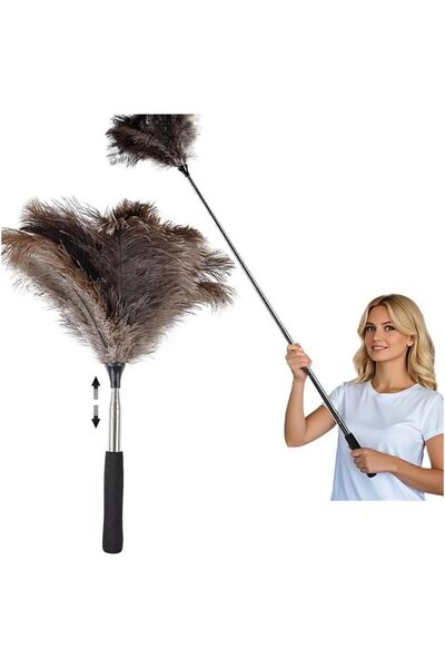 Generic Soarer Extendable Ostrich Feather Duster, Stainless Steel Long Handle...