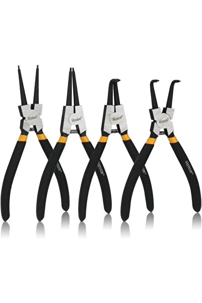 Generic 7"/180mm 4Pcs Cr-V Circlip Pliers Set, External/Internal Straight&Ben...