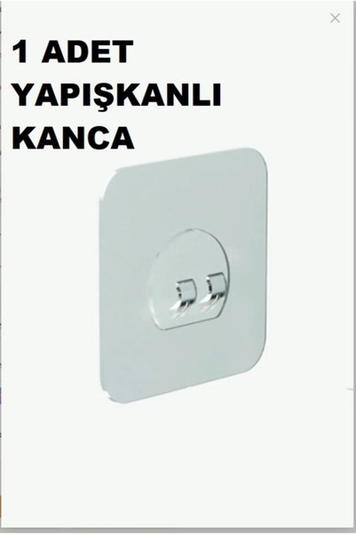 Abreque Pratik 1 Adet Güçlü Yapışkanlı Duvar Kancası Matkap Delme Yok